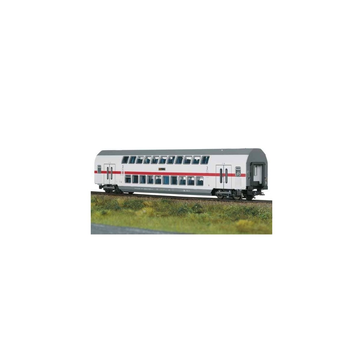 IC2 Type DBpza 682.2 Bi-Level 2nd Class Coach - Ready to Run -- German Railroad DB AG (Era VI 2020, white, gray, red), HO, Trix 