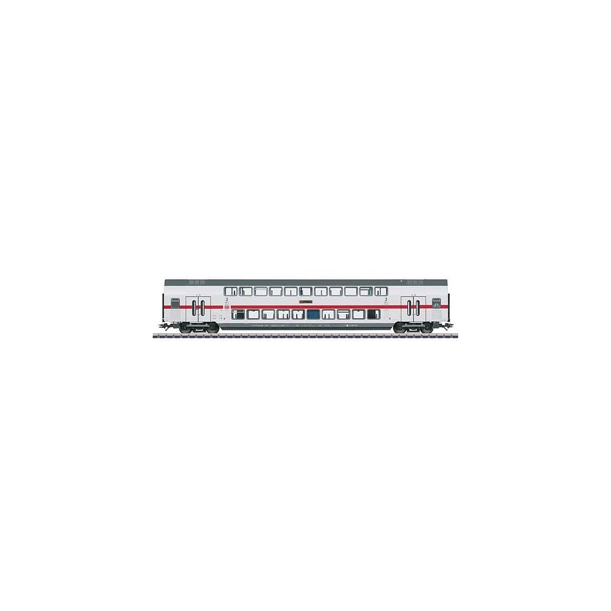 IC2 Type DBpza 682.2 Bi-Level 2nd Class Coach - 3-Rail - Ready to Run -- German Railroad DB AG (Era VI 2020, white, gray, red), 