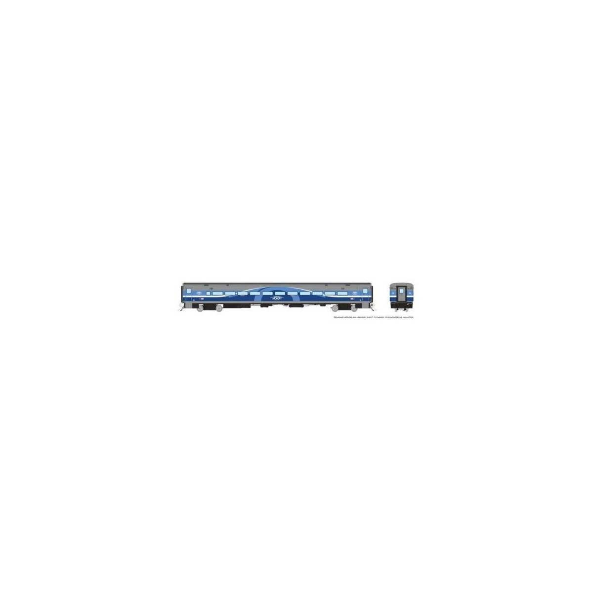P-S Comet Commuter Coach - Ready to Run -- Montreal AMT 731 (Late, silver, blue), HO, Rapido Trains Inc 128526