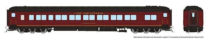 Canadian Car & Foundry Balloon-Top Coach - Ready to Run -- Cape Cod Central 202 Great Island (maroon, black), HO, Rapido Trains 