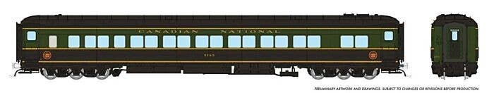 Canadian Car & Foundry Balloon-Top Coach - Ready to Run -- Canadian National 5226 (1954 Scheme, green, black, yellow), HO, Rapid