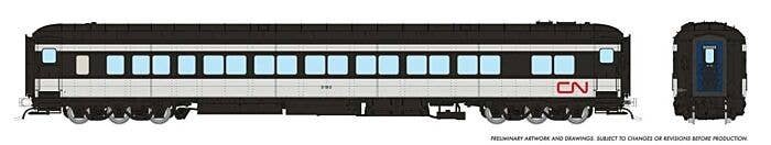 Canadian Car & Foundry Balloon-Top Coach - Ready to Run -- Canadian National 5180 (black, white, red Noodle Logo), HO, Rapido Tr