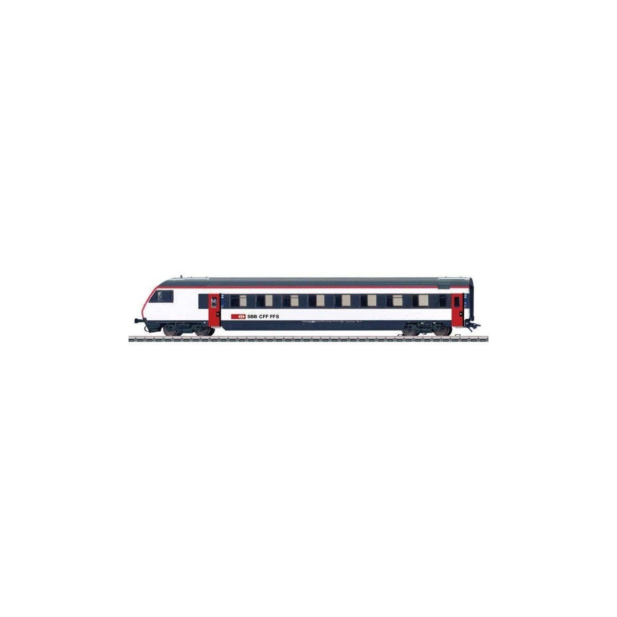Mark IV Type Bt 2nd Class Cab Coach - 3-Rail - Ready to Run -- Swiss Federal Railways SBB (Era VI, white, black, red), HO, Markl