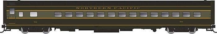 Northern Pacific pullman Plan 7509 Day-Nite Coach - Ready to Run -- Northern Pacific 590 (Streamliner Scheme, green, yellow), HO