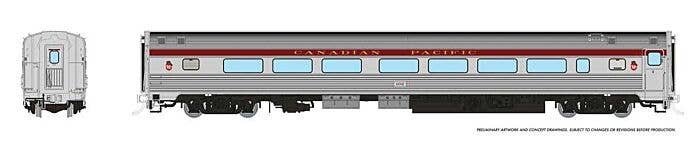 Budd Coach - Ready to Run -- Canadian Pacific 121 (stainless, maroon), HO, Rapido Trains Inc 115104