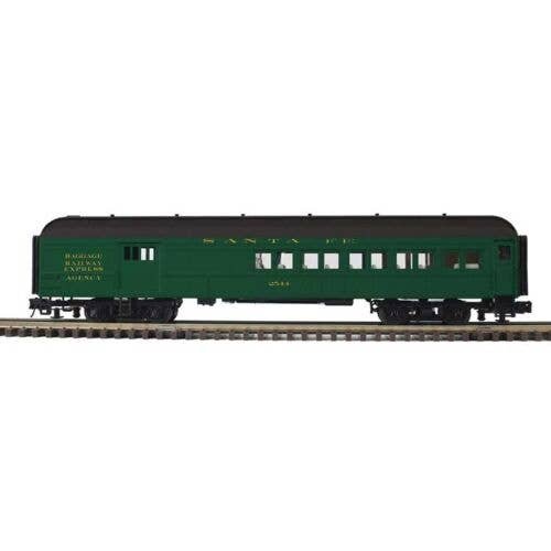 60′ Heavyweight Combine - 2-Rail - Ready to Run - Trainman(R) -- Santa Fe (Pullman Green, black), O, Atlas O 2001287