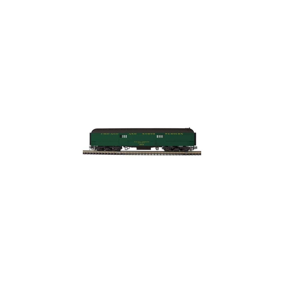 60′ Heavyweight Baggage - 2-Rail - Ready to Run - Trainman(R) -- Chicago & North Western (Pullman Green, black), O, Atlas O 20