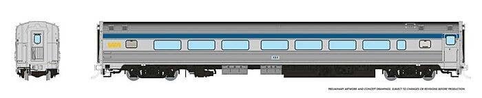 Budd Coach - Ready to Run -- VIA Rail Canada 119 (Original Scheme, stainless, blue, yellow), HO, Rapido Trains Inc 115114
