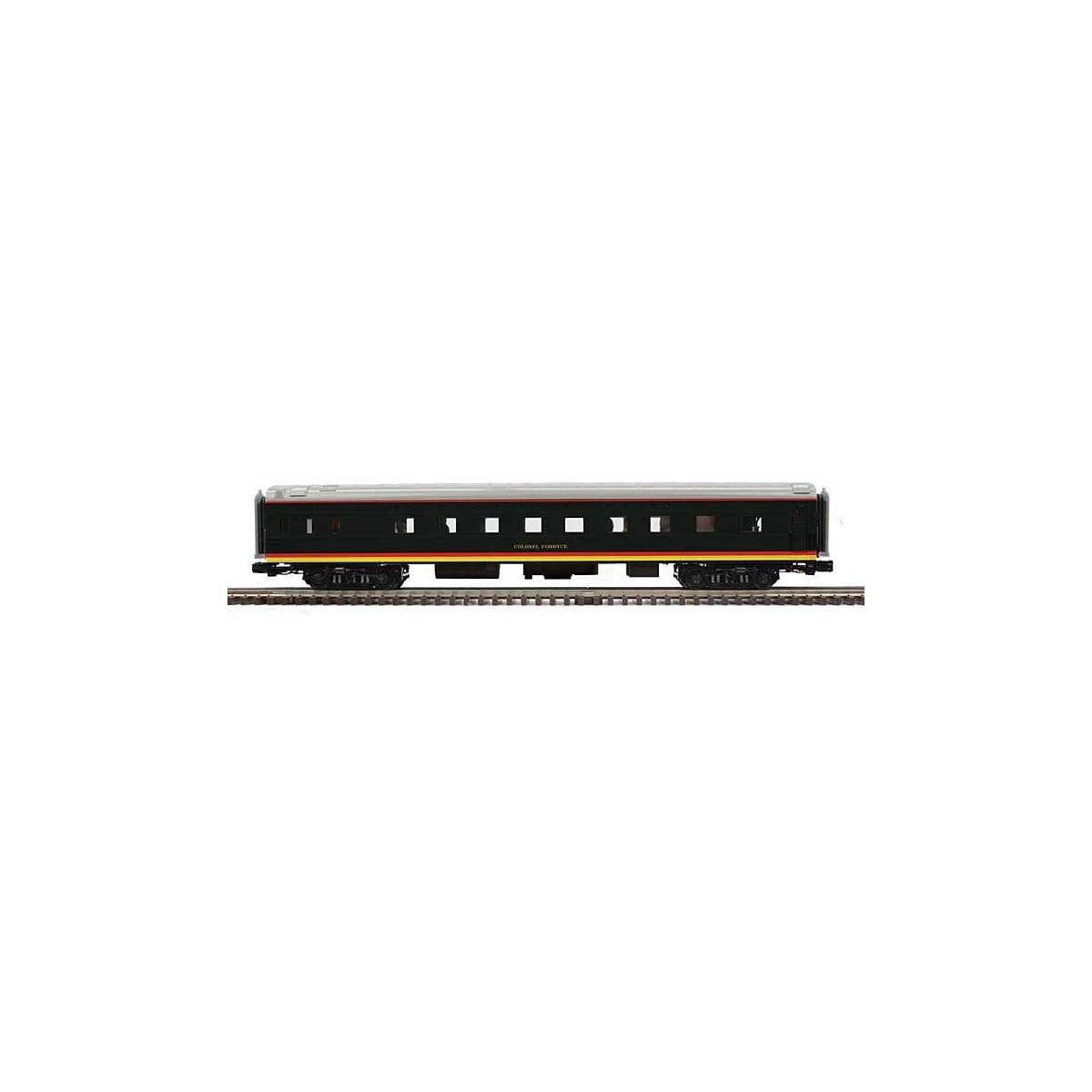 70′ Sleeper - 3-Rail - Premier -- Kansas City Southern 20, 273, 277, 40 (black, red, yellow, silver), O, Atlas O 3001486