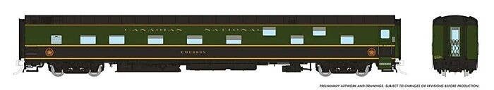 Duplex Sleeper - Ready to Run - Super Continental Line(TM) -- Canadian National 1147 `Erwood` (green, black, yellow), HO, Rapido