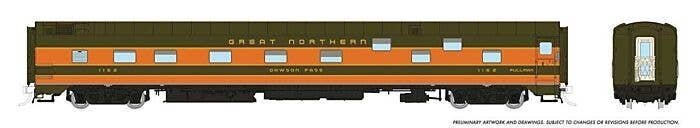 Duplex Sleeper - Ready to Run - Super Continental Line(TM) -- Great Northern 1162 `Dawson Pass` (Pullman Green, Omaha Orange), H