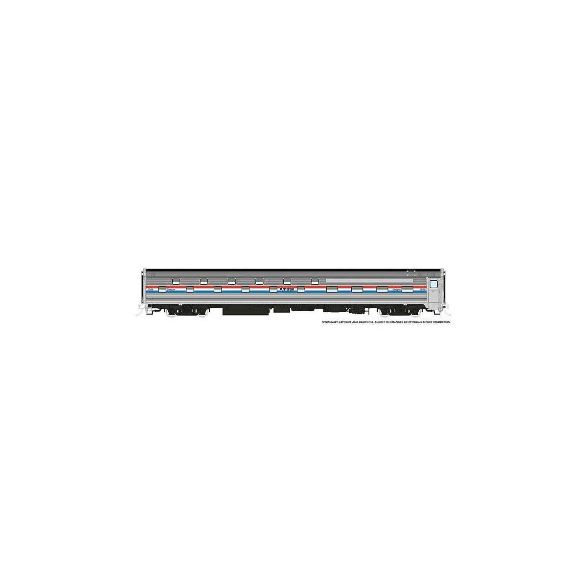 Budd Slumbercoach - Ready to Run -- Amtrak 2088 Loch Leven (Phase 3, stainless, red, white, blue), HO, Rapido Trains Inc 141006
