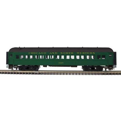 60′ Heavyweight Coach - 2-Rail - Ready to Run - Trainman(R) -- Chicago & North Western (Pullman Green, black), O, Atlas O 2001