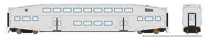Bi-Level Commuter Coach - Ready to Run -- Undecorated (Series IV 4-Large Window, Welded), HO, Rapido Trains Inc 146095