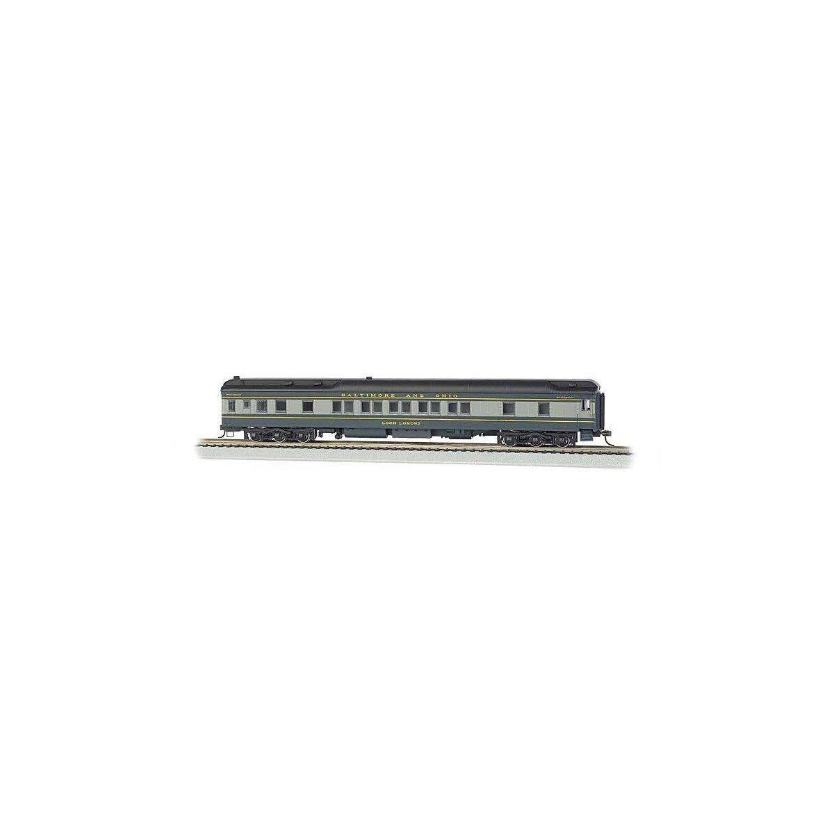 80′ Heavyweight Pullman Sleeper w/LED Lighting - Ready to Run -- Baltimore & Ohio (blue, gray, black), HO, Bachmann Industries