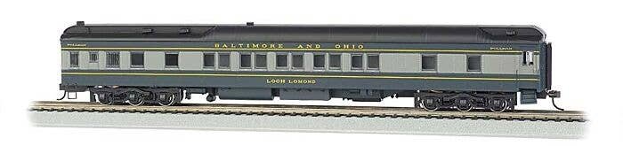 80′ Heavyweight Pullman Sleeper w/LED Lighting - Ready to Run -- Baltimore & Ohio (blue, gray, black), HO, Bachmann Industries