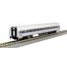 Amfleet I Coach 2-Pack with Interior Lighting - Ready to Run -- Amtrak 82039, 82755 (Set A: Phase VI Wide blue Stripe, Travelsca