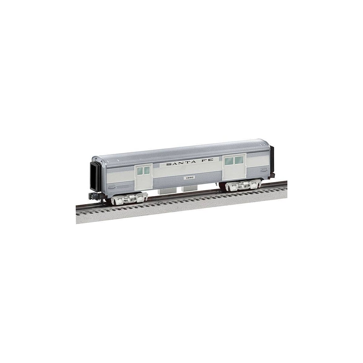 Baggage Car w/Fluted Sides - 3-Rail - Ready to Run -- Santa Fe 1386 (silver), O, Lionel 684724