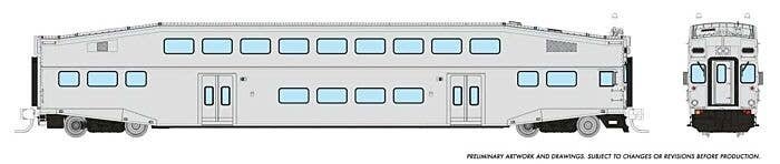 Bilevel Commuter Cab Car - Ready to Run -- Undecorated Cab Car Late Version (Series IV), N, Rapido Trains Inc 546099