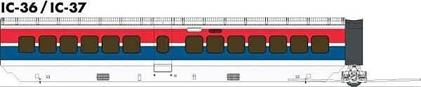 UAC TurboTrain Add-On Coach (2022 Ver.) - Ready to Run -- Amtrak (Late Scheme, white, red, blue), HO, Rapido Trains Inc 203104