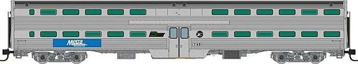 Budd Gallery Commuter Coach - Ready to Run -- Metra (stainless, blue, white, BN & RTA Logos), N, Rapido Trains Inc 545005A