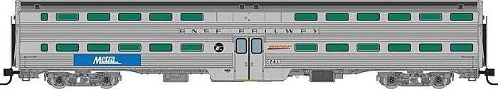 Budd Gallery Commuter Coach - Ready to Run -- Metra (stainless, blue, white, BNSF Wedge & RTA Logos), N, Rapido Trains Inc 54501
