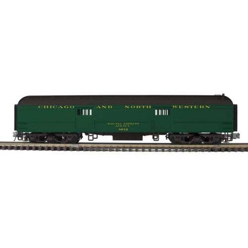 60′ Heavyweight Baggage - 3-Rail - Ready to Run - Trainman(R) -- Chicago & North Western (Pullman Green, black), O, Atlas O 20