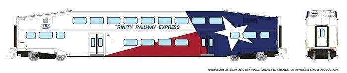 Bilevel Commuter Coach - Ready to Run -- Trinity Rail Express (red, white, blue), N, Rapido Trains Inc 546027A
