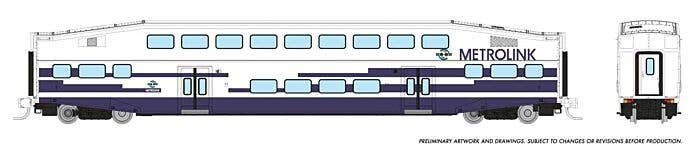 Bilevel Commuter Coach - Ready to Run -- Metrolink (As Delivered, white, blue), N, Rapido Trains Inc 546021A
