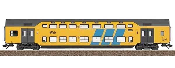 Type DDM2/3-ABv Bi-Level 1st/2nd Class Coach - Ready to Run -- Dutch State Railways NS 380 7507 (Era V, yellow, black), HO, Trix