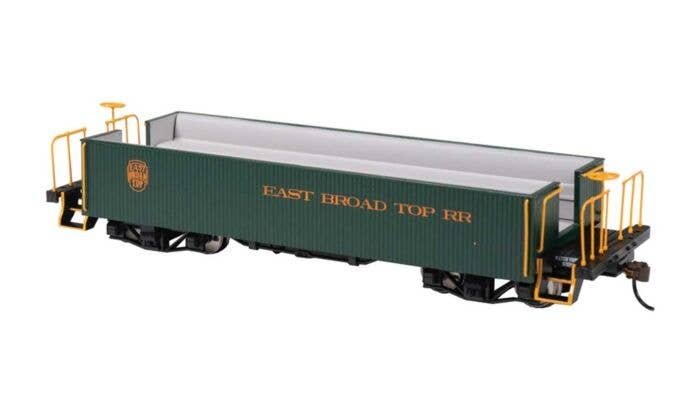 Wood Gondola-Style Excursion Car - Ready to Run - Spectrum(R) -- East Broad Top (green), On30, Bachmann Industries 26033