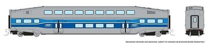 Bilevel Commuter Coach - Ready to Run -- AMT Montreal (blue, gray), N, Rapido Trains Inc 546006A