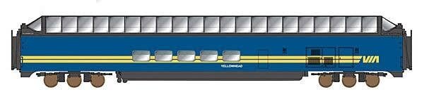 P-S Superdome Smooth-Side Full-Length Dome - Ready to Run -- Via Rail Canada (blue, yellow), N, Intermountain Railway Company 71