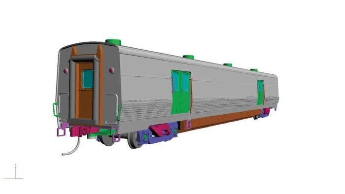 Viewliner II Baggage Car - Ready to Run -- Amtrak 61006 (Phase III Heritage silver, blue, white, red), HO, Kato USA Inc 356211