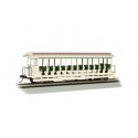 Jackson Sharp Open-Sided Excursion Car - Ready to Run - Silver Series(R) -- Amusement Park (cream, green), HO, Bachmann Industri