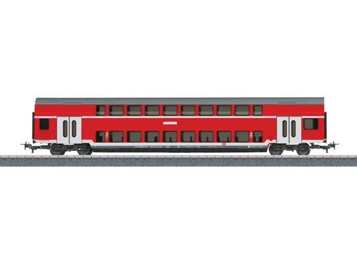 Type DBz 751 2nd Class Bilevel Coach - 3-Rail - Ready to Run - Start Up -- German Railroad DBAG (Era V Regional Express, red, gr