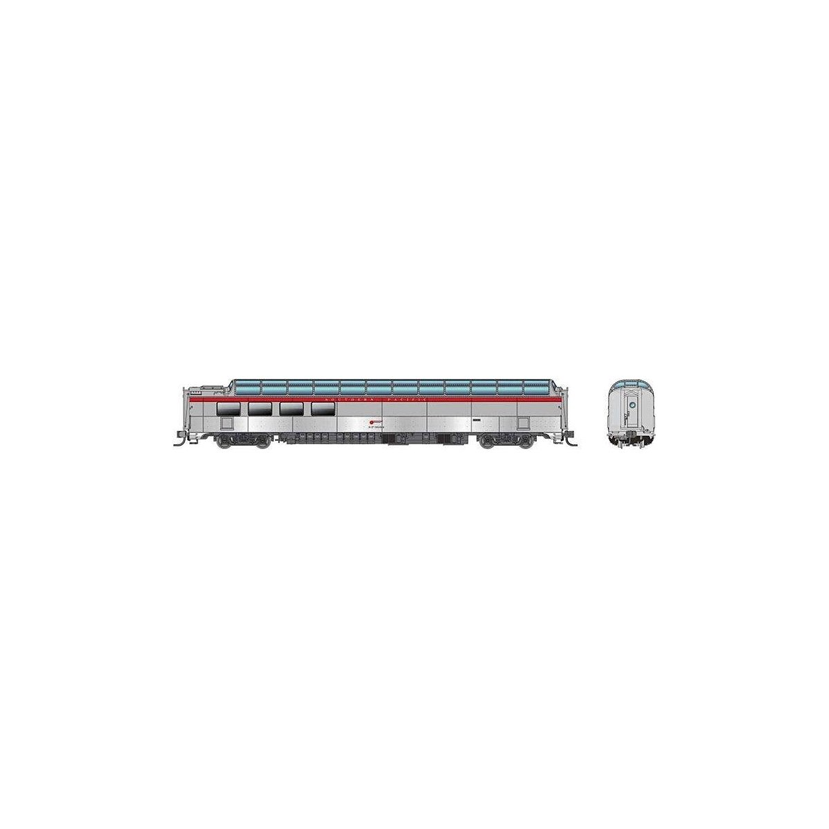 SP 3/4 Dome Lounge Smooth Sides - Ready to Run -- Southern Pacific 3604 (silver, red), N, Rapido Trains Inc 575010