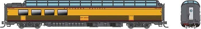 SP 3/4 Dome Lounge Fluted Sides - Ready to Run -- Southern Pacific 3602 (UP Streamliner, Armour Yellow, gray, red), N, Rapido Tr