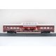 Mid-Train Dome Car - Ready-to-Run - 2023 Christmas Car -- North Pole & Southern (Santa maroon, red, white `Carol of Bells`), HO,