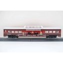 Mid-Train Dome Car - Ready-to-Run - 2023 Christmas Car -- North Pole & Southern (Santa maroon, red, white `Carol of Bells`), HO,