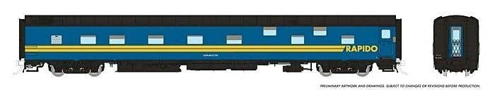 Duplex Sleeper - Ready to Run - Super Continental Line(TM) -- Rapido Anniversary 1115 `Edmundston` (blue, yellow, black), HO, Ra