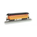 Old Time Wood Coach with Round-End Clerestory Roof - Ready to Run -- Western & Atlantic (yellow, red, black), HO, Bachmann Indus