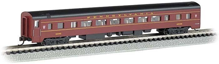85′ Smooth-Side Coach with Interior Lighting - Ready to Run -- Pennsylvania Railroad 4292, N, Bachmann Industries 14256