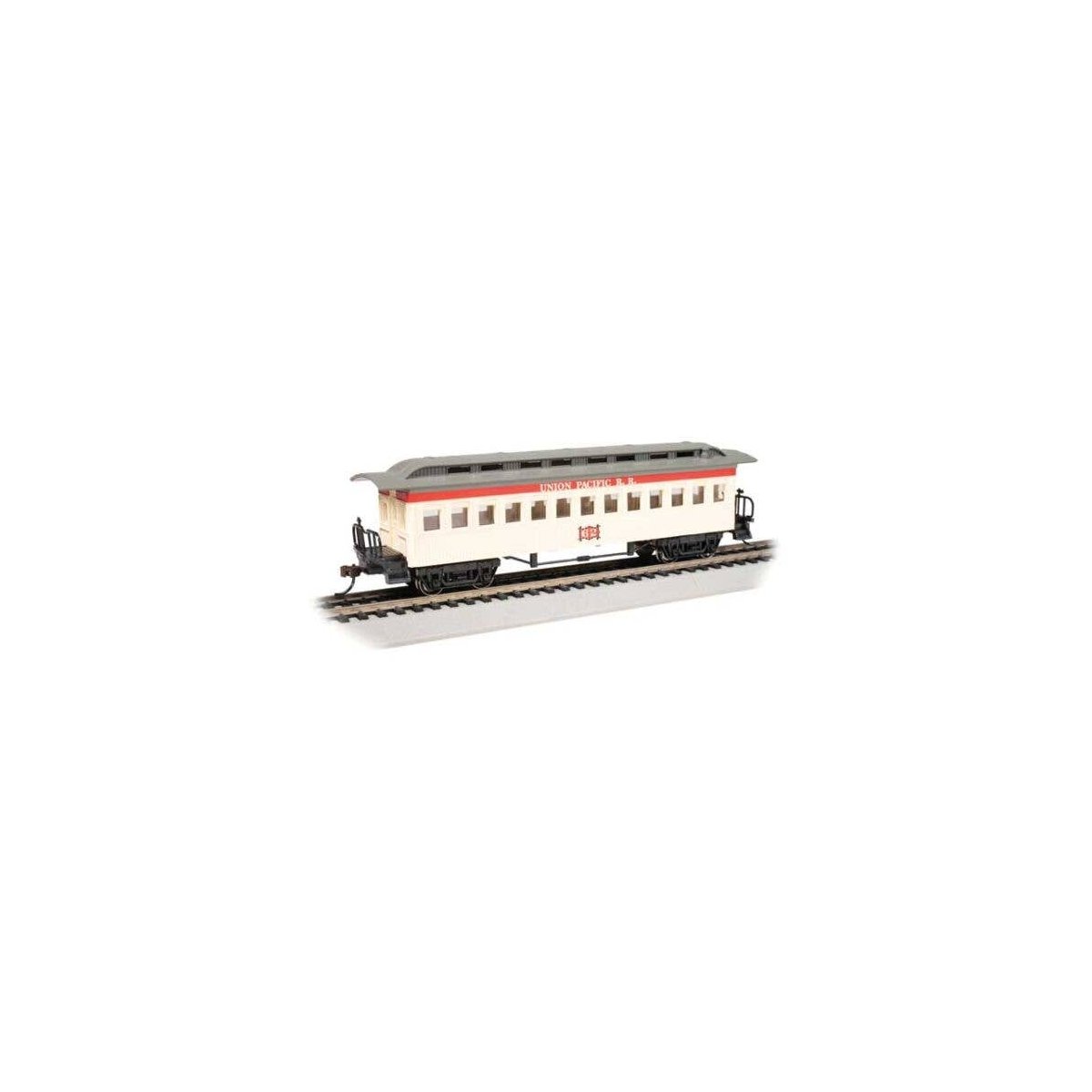 1860 - 1880 Wood Coach - Ready to Run - Silver Series(R) -- Union Pacific (pale yellow, red, gray), HO, Bachmann Industries 1341