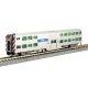 Nippon-Sharyo Gallery Bi-Level Commuter Cab Coach, DCC Lighting - Ready to R -- Metra 8593 (silver, blue), N, Kato USA Inc 15609