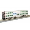 Nippon-Sharyo Gallery Bi-Level Commuter Cab Coach, DCC Lighting - Ready to R -- Metra 8593 (silver, blue), N, Kato USA Inc 15609