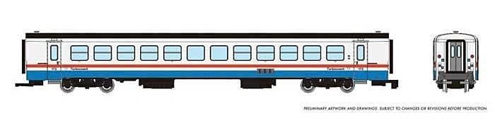 Rohr RTL Turboliner Coach - Ready to Run -- Amtrak 185 (Phase III Late, white, blue, red, black roof), N, Rapido Trains Inc 5251