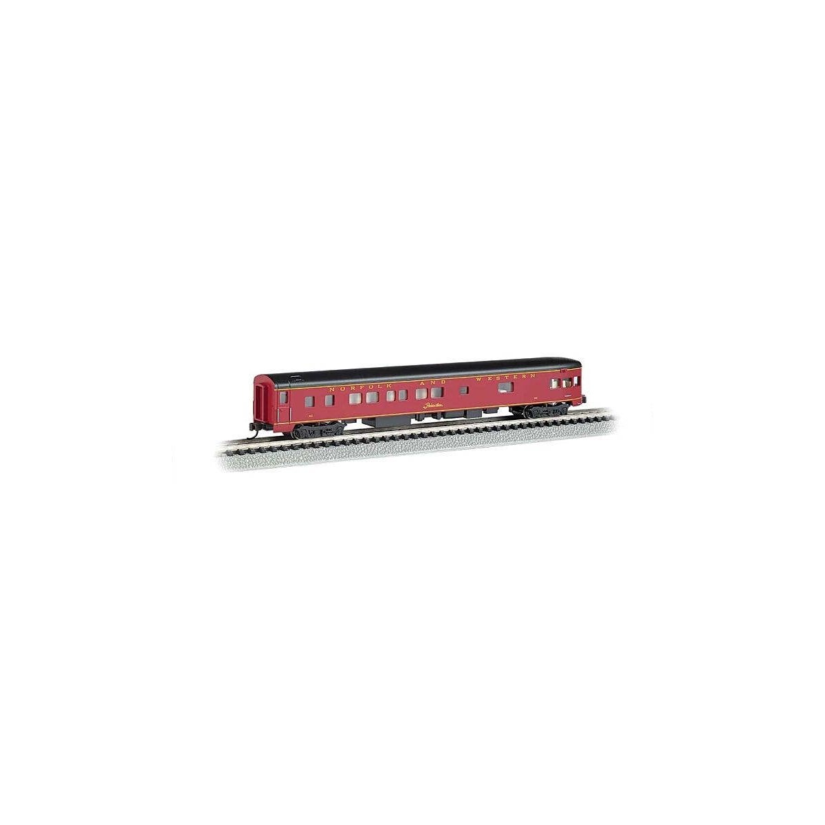 85′ Smooth-Side Boat-Tail Observation w/Lighting - Ready to Run -- Norfolk & Western (maroon, black), N, Bachmann Industries 1