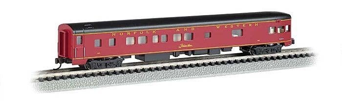 85′ Smooth-Side Boat-Tail Observation w/Lighting - Ready to Run -- Norfolk & Western (maroon, black), N, Bachmann Industries 1