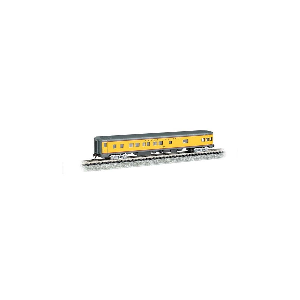 85′ Smooth-Side Boat-Tail Observation w/Lighting - Ready to Run -- Union Pacific (Armour Yellow, gray, red), N, Bachmann Indus